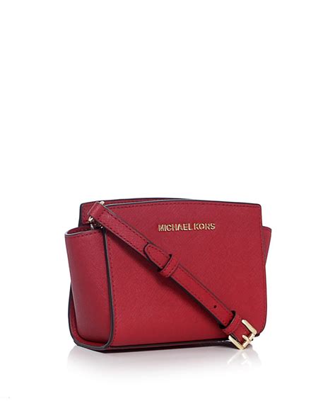 selma michael kors mini red|selma mini crossgrain leather bag.